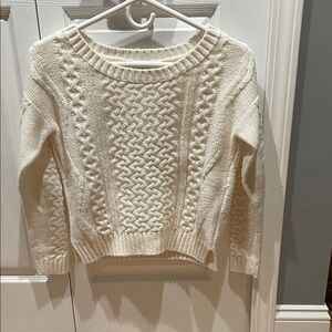 LC Lauren Conrad Ivory Cable Knit Sweater